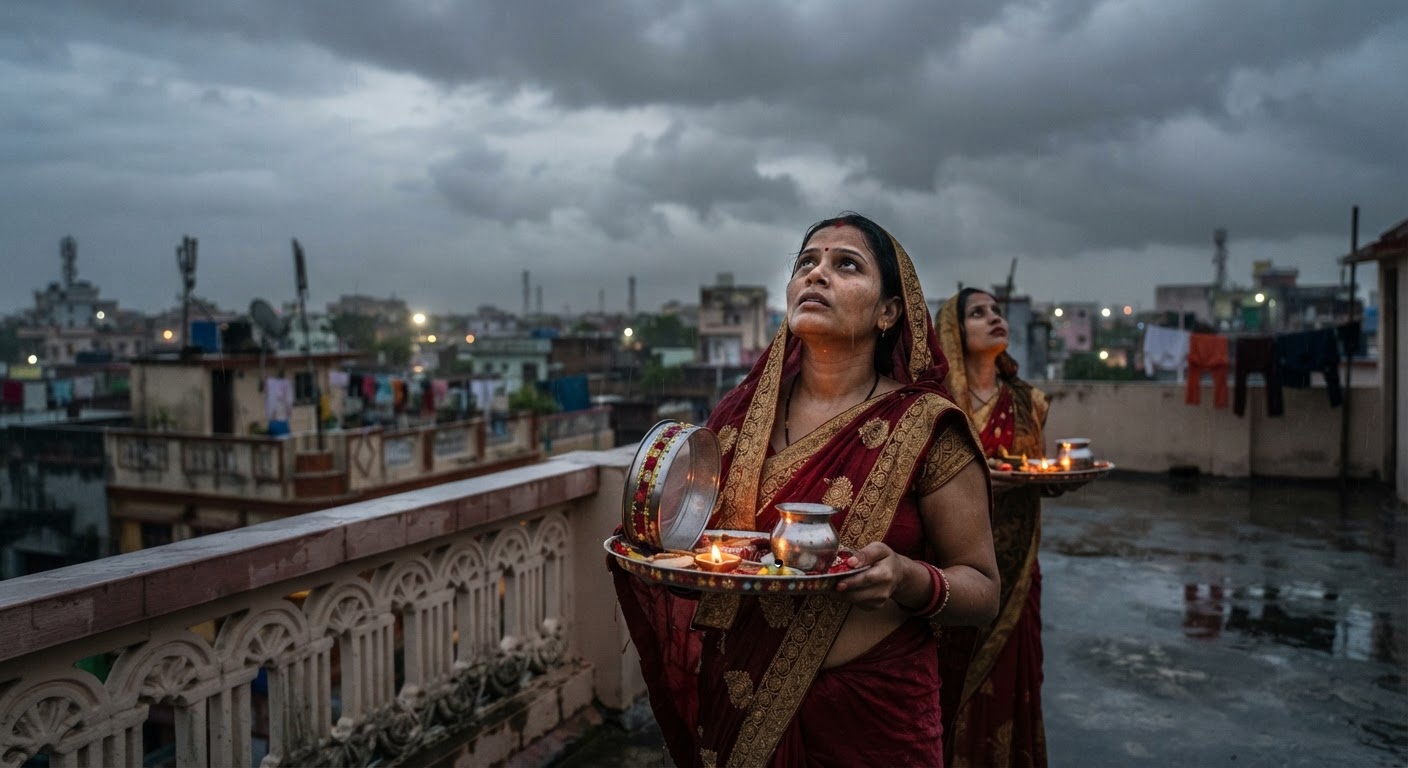 चक्रवात अर्नाब का बिहार में कहर: करवा चौथ पर चांद दिखना हुआ मुश्किल!