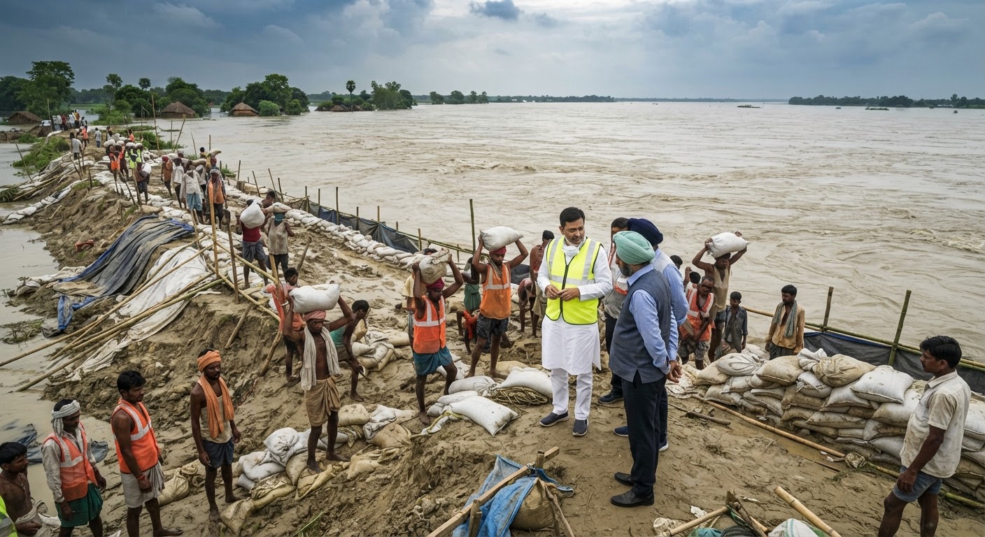 पटना में नदियों के बढ़ते जलस्तर पर कड़ी नजर, तटबंधों की 24 घंटे निगरानी के निर्देश