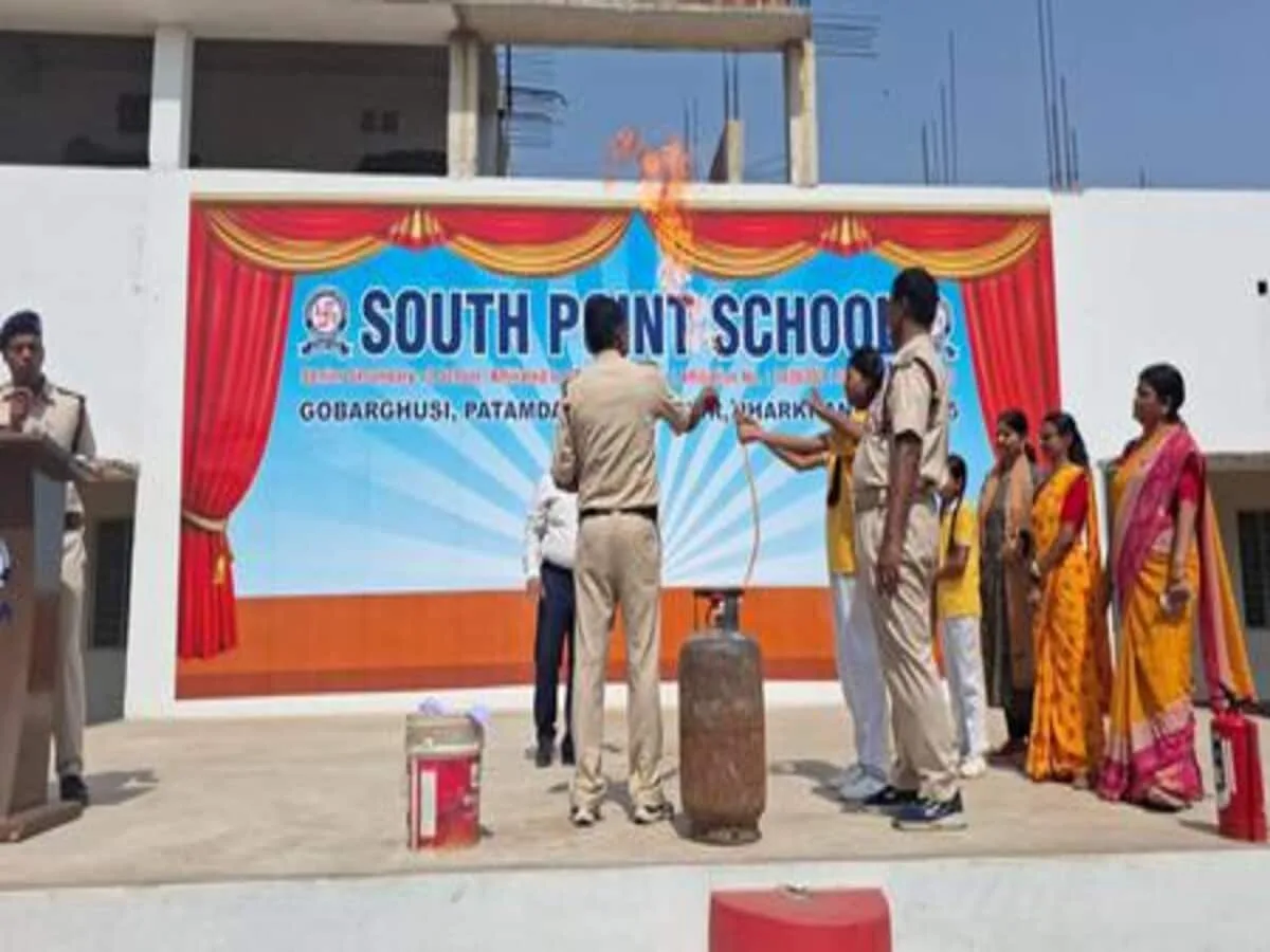 Fire Safety Training at Point School in Jamshedpur by Prabhari Brajkishor Paswan on Friday.